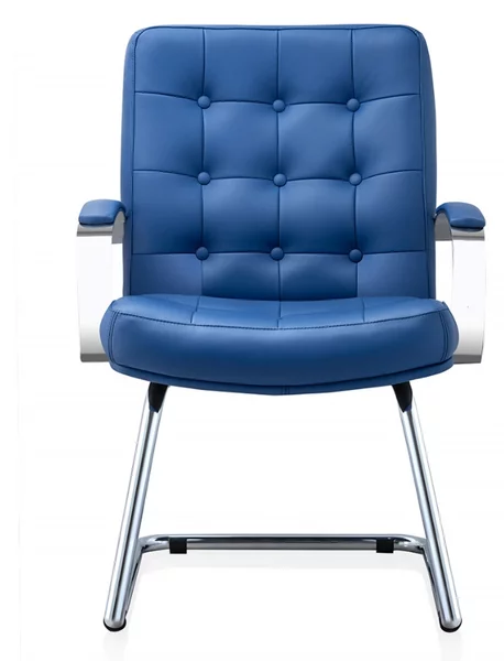 Scaun de conferinta ATLAS CHROME piele naturala, Albastru