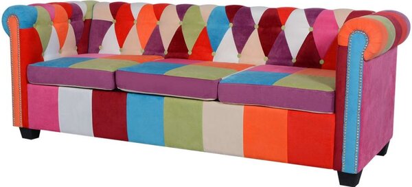 Canapea Chesterfield textilă cu 3 locuri