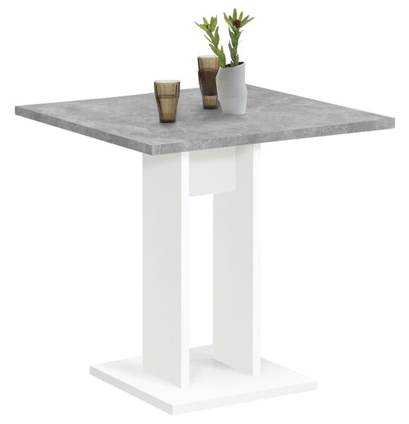 FMD Masă de bucătărie, gri beton și alb, 70 cm