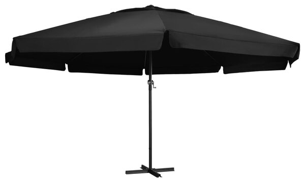 Umbrelă de soare exterior cu stâlp aluminiu, negru, 500 cm