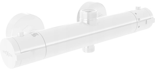 Baterie termostatică de duș Mexen KAI cu atașament superior, alb, 77150-20