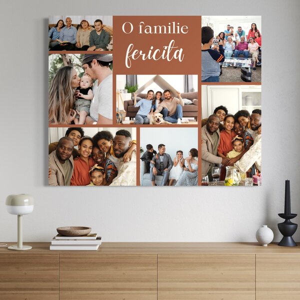 Tablou Canvas Personalizat cu 7 Poze Pentru Familie "O familie fericita", PS100