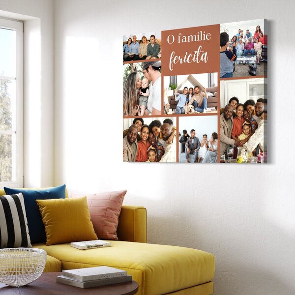 Tablou Canvas Personalizat cu 7 Poze Pentru Familie "O familie fericita", PS100