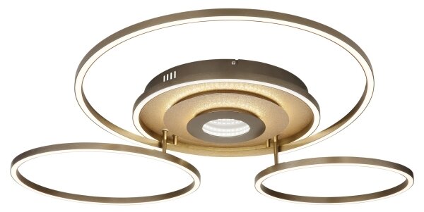 Globo 67824-60G - Plafonieră LED reglabilă MILES 60W/230V 80,8x99,2 cm alamă+telecomandă