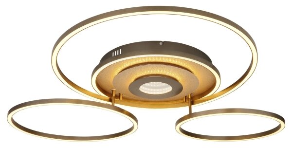Globo 67824-60G - Plafonieră LED reglabilă MILES 60W/230V 80,8x99,2 cm alamă+telecomandă