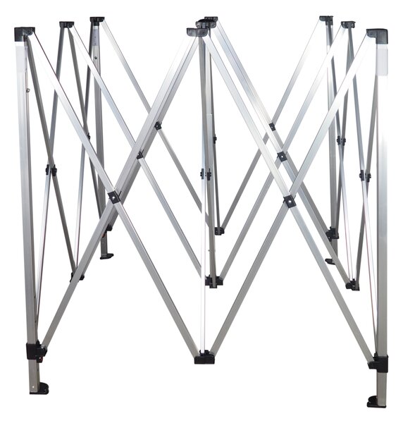 Pavilion de grădină 3x3m – din aluminiu, Alb, 1 perete lateral