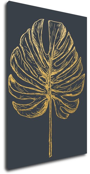 Impresi Tablou Golden leaf dark background - 60 x 40 cm