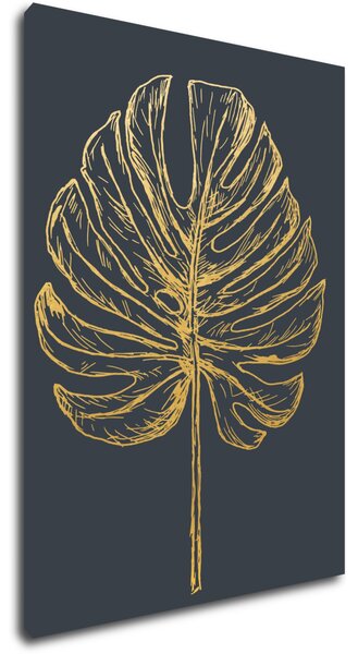 Impresi Tablou Golden leaf dark background - 50 x 70 cm