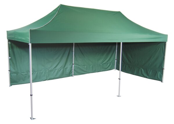 Pavilion de grădină 3x6m - din aluminiu hexagonal, Verde