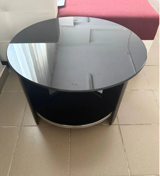 PRODUS RESIGILAT - Masuta cafea RONDO, wenge, PAL/sticla, 65x65x44 cm