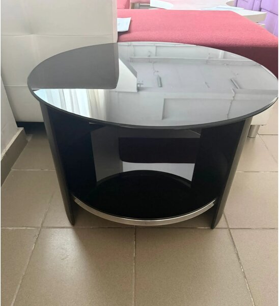 PRODUS RESIGILAT - Masuta cafea RONDO, wenge, PAL/sticla, 65x65x44 cm