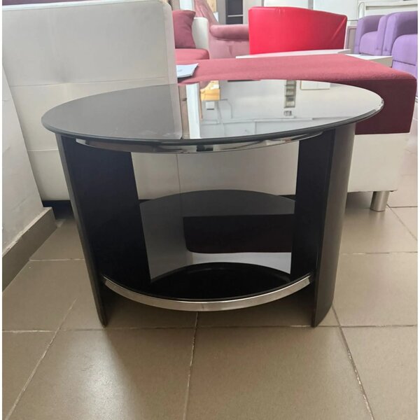 PRODUS RESIGILAT - Masuta cafea RONDO, wenge, PAL/sticla, 65x65x44 cm