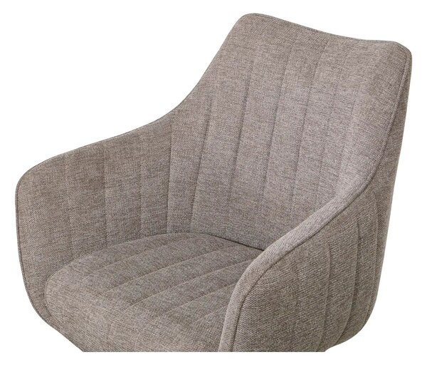 Scaun rotativ ASTON, grej/negru, stofa/metal, 61x44x86 cm