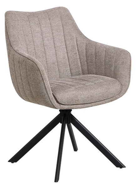 Scaun rotativ ASTON, grej/negru, stofa/metal, 61x44x86 cm