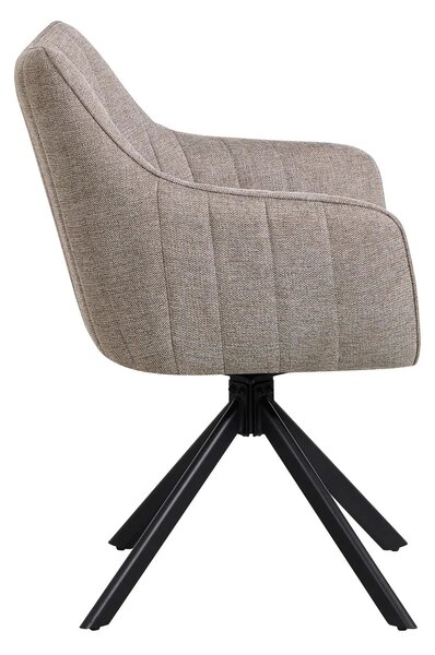 Scaun rotativ ASTON, grej/negru, stofa/metal, 61x44x86 cm