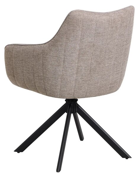 Scaun rotativ ASTON, grej/negru, stofa/metal, 61x44x86 cm