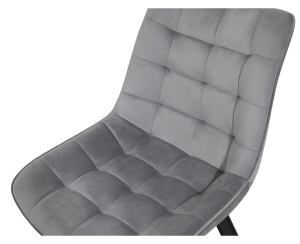 Scaun tapitat MEL, gri deschis/negru, stofa catifelata/metal, 47x56x84