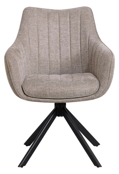 Scaun rotativ ASTON, grej/negru, stofa/metal, 61x44x86 cm
