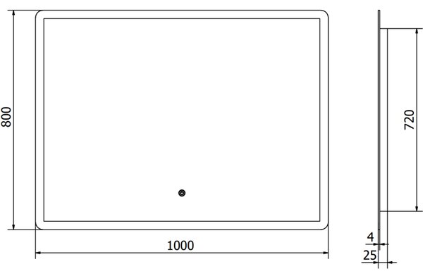 Mexen Navia, oglinda baie LED cu iluminare din spate 100 x 80 cm, 6000K, anti-aburire, 9803-100-080-611-00