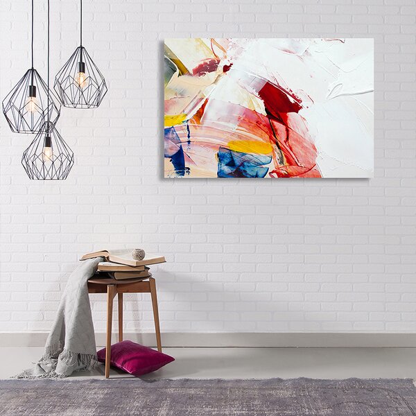 Tablou decorativ canvas design abstract cu alb 100x140 cm