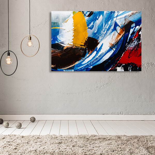 Tablou decorativ canvas design abstract cu albastru 100x140 cm