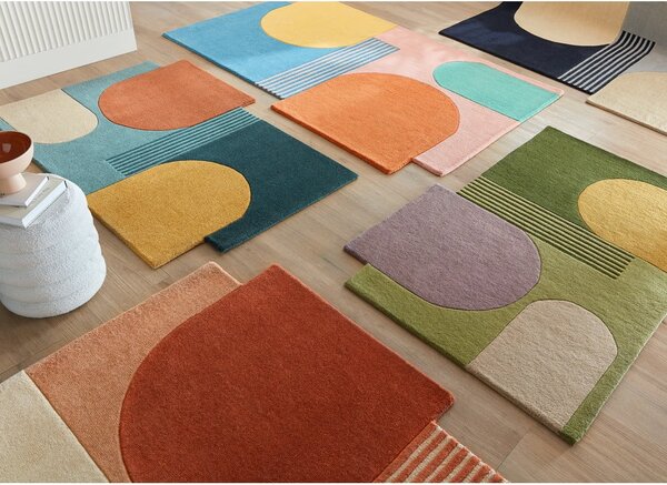 Covor teracotă țesut manual din lână 120x180 cm Lozenge Terracotta – Flair Rugs