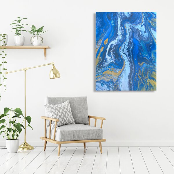 Tablou decorativ canvas design abstract albastru 70x100 cm
