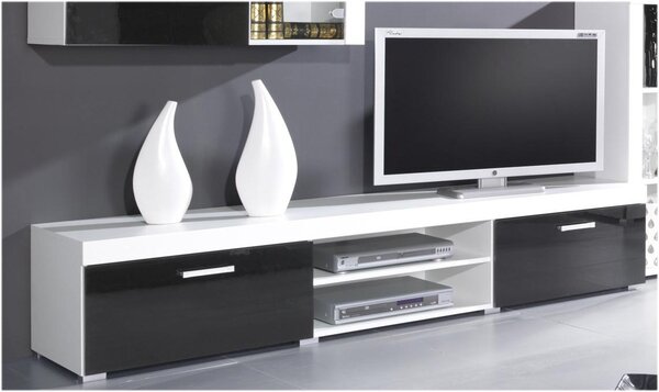 Comoda tv SAMBA REG-8, alb negru, 200x39x45 cm