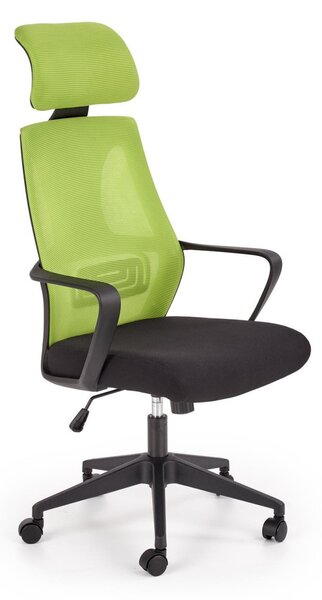 Scaun de birou VALDEZ verde negru, 64 60x116 122x46 52 cm