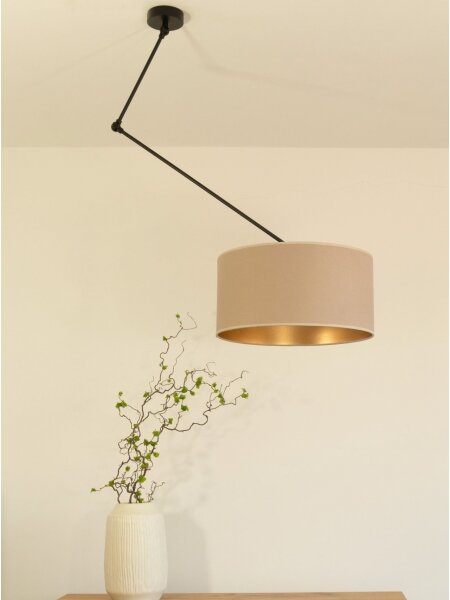 Lustră LED reglabilă pe tijă GORTA 1xE27/60W/230V bej/auriu