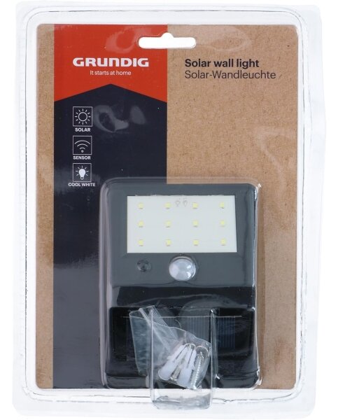 Grundig - Lampă solară de perete LED cu senzor de mișcare LED/1,2V 600 mAh IP44