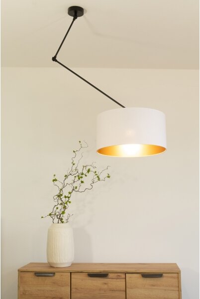 Lustră LED reglabilă pe tijă GORTA 1xE27/60W/230V alb/auriu