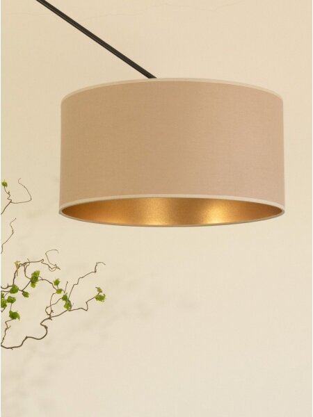 Lustră LED reglabilă pe tijă GORTA 1xE27/60W/230V bej/auriu