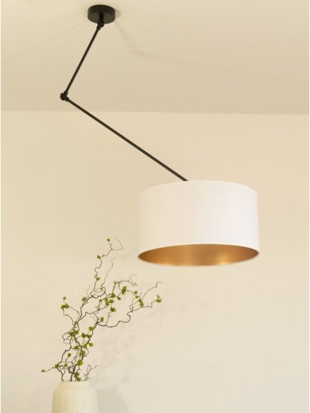 Lustră LED reglabilă pe tijă GORTA 1xE27/60W/230V alb/auriu