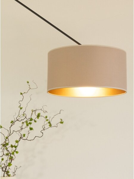 Lustră LED reglabilă pe tijă GORTA 1xE27/60W/230V bej/auriu