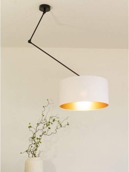 Lustră LED reglabilă pe tijă GORTA 1xE27/60W/230V alb/auriu