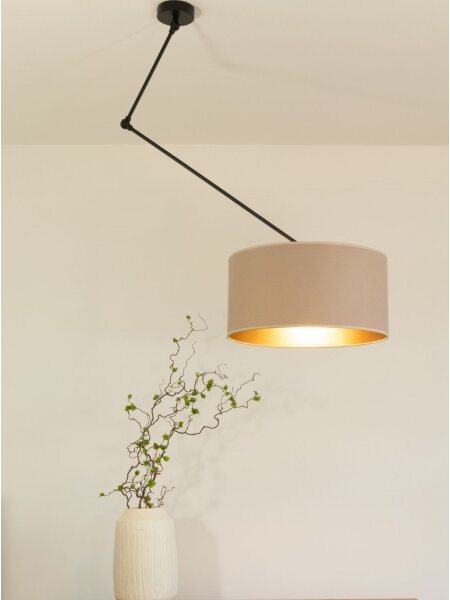 Lustră LED reglabilă pe tijă GORTA 1xE27/60W/230V bej/auriu