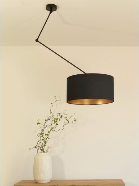 Lustră LED reglabilă pe tijă GORTA 1xE27/60W/230V negru/auriu