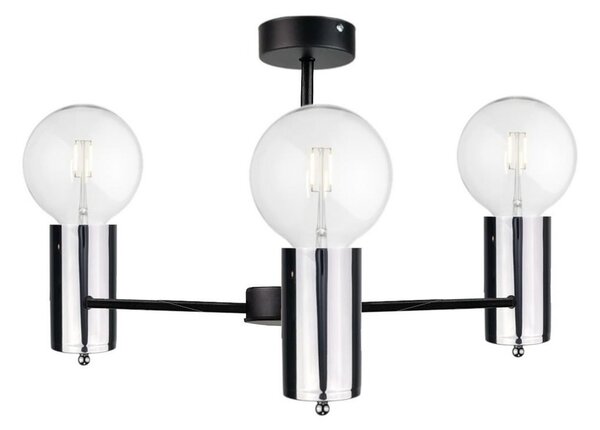 Lustră pe tijă ARD 3xE27/60W/230V neagră/crom lucios