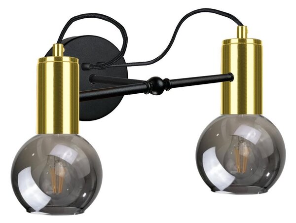 Aplică LIVA 2xE27/60W/230V neagră/aurie