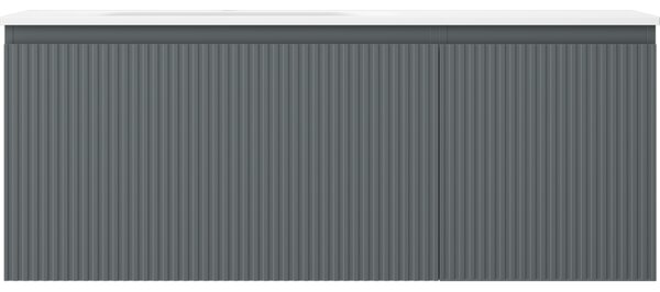 Mexen Rivel, mobilier baie 120 cm cu lavoar Vela stânga, 1S, 1D, canelat, grafit mat/alb mat, 91A23-12047-3-BBFF66-W23L01