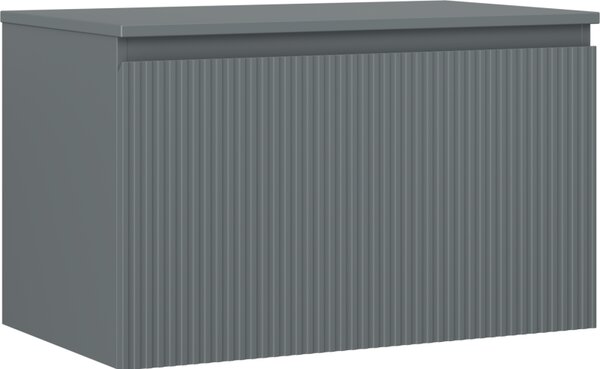 Mexen Rivel, mobilier de baie 80 cm cu blat, 1 sertar, canelat, grafit mat, 91A20-08047-1-BFC66