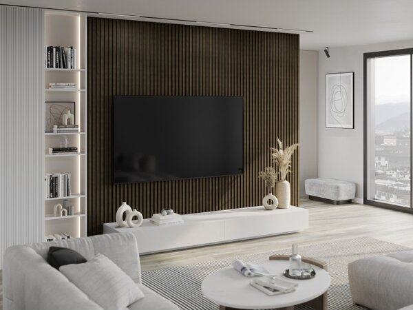 Mexen Lam-B, lamele acustice de perete 275 × 30 cm, placă HDF 4 mm, furnir tehnic, abanos regal, S100-275307-3015-020
