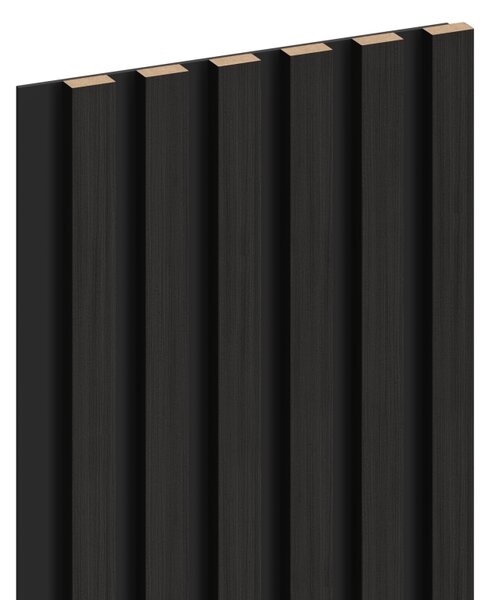Mexen Lam-B, lamele acustice de perete 275 × 30 cm, placă HDF 4 mm, furnir tehnic, negru abanos, S100-275307-3015-023