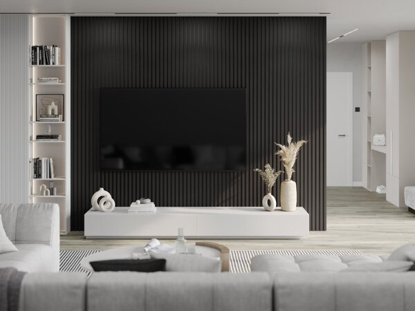 Mexen Lam-B, lamele acustice de perete 275 × 30 cm, placă HDF 4 mm, furnir tehnic, negru abanos, S100-275307-3015-023