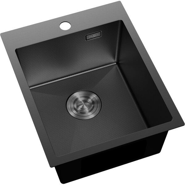 Chiuvetă Mexen Solix, din oțel inoxidabil cu 1 compartiment, 400 x 500 mm, neagră, model fagure, 6406401000-70HC