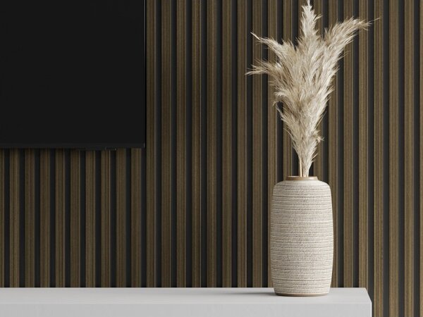 Mexen Lam-B, lamele acustice de perete 275 × 30 cm, placă HDF 4 mm, furnir tehnic, abanos regal, S100-275307-3015-020