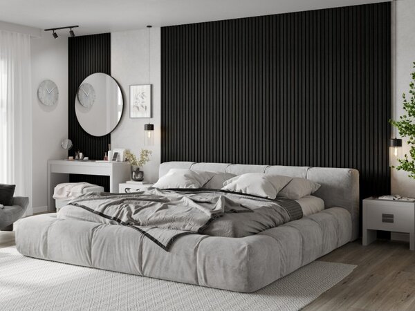 Mexen Lam-F, lamele acustice de perete 275 × 30 cm, suport din fetru 8 mm, furnir tehnic, stejar negru argintiu, S105-275307-3015-025