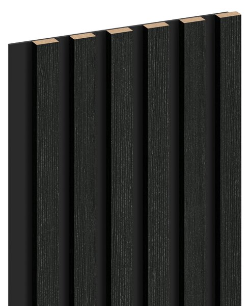 Mexen Lam-B, lamele acustice de perete 275 × 30 cm, placă HDF 4 mm, furnir tehnic, stejar negru argintiu, S100-275307-3015-025