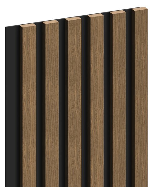 Mexen Lam-B, lamele acustice de perete 275 × 30 cm, placă HDF 4 mm, furnir tehnic, nuc natural, S100-275307-3015-016